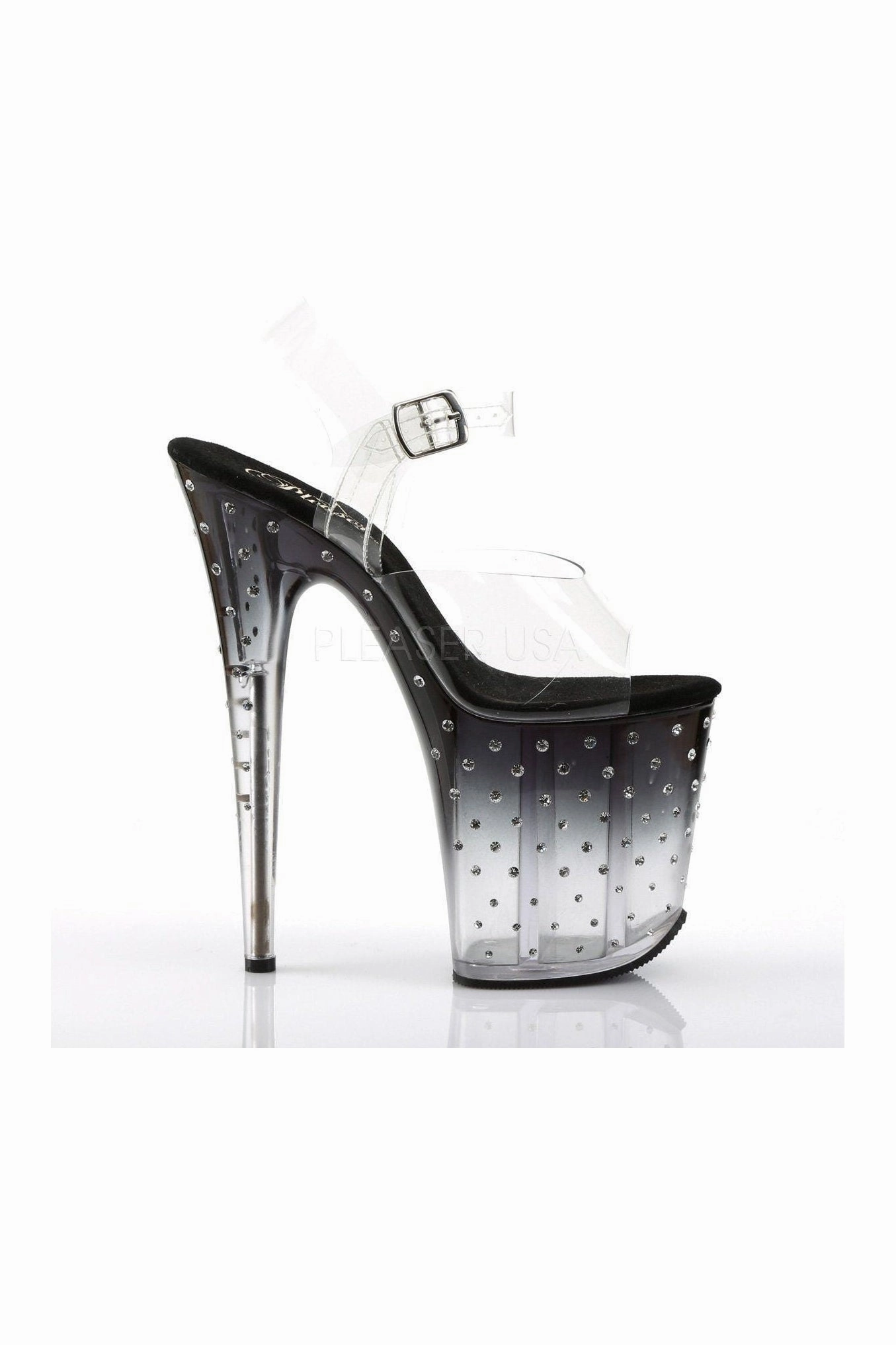 STARDUST-808T Platform Sandal  | Black Vinyl