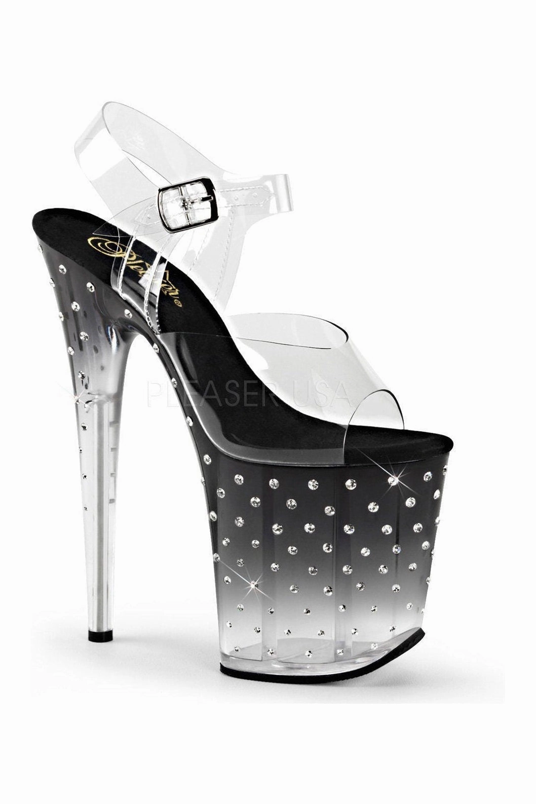 STARDUST-808T Platform Sandal  | Black Vinyl