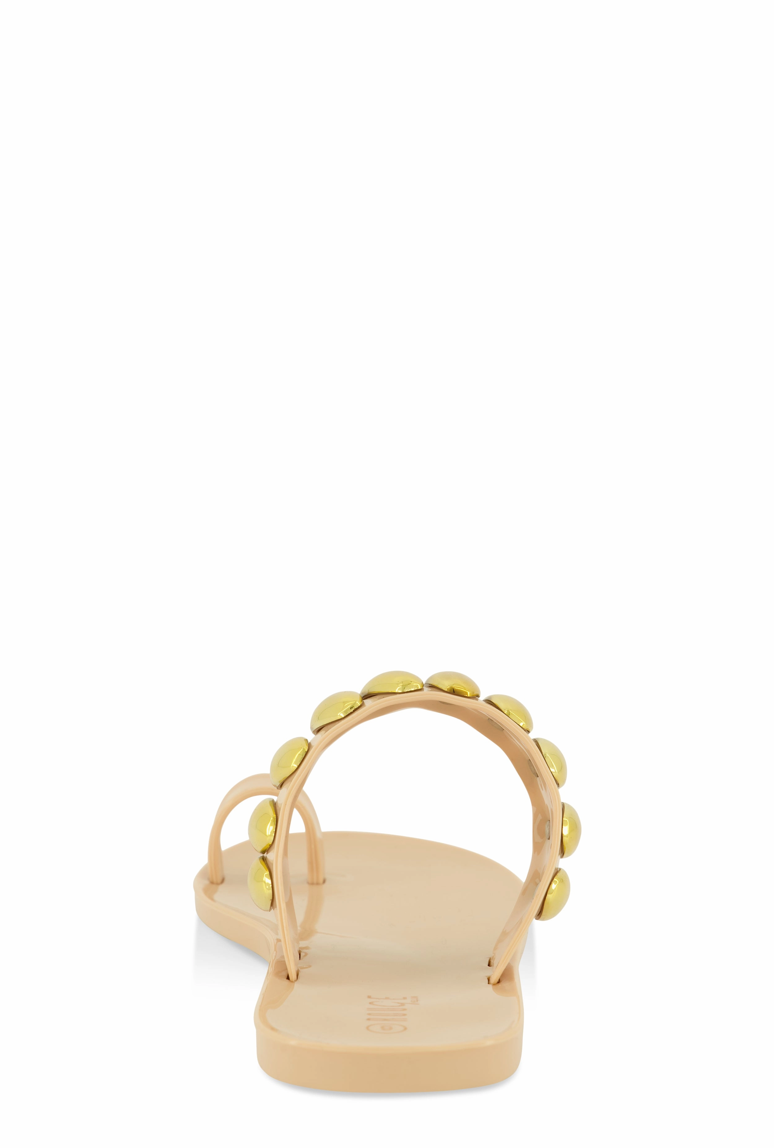 Studded Band Toe Loop Jelly Sandals