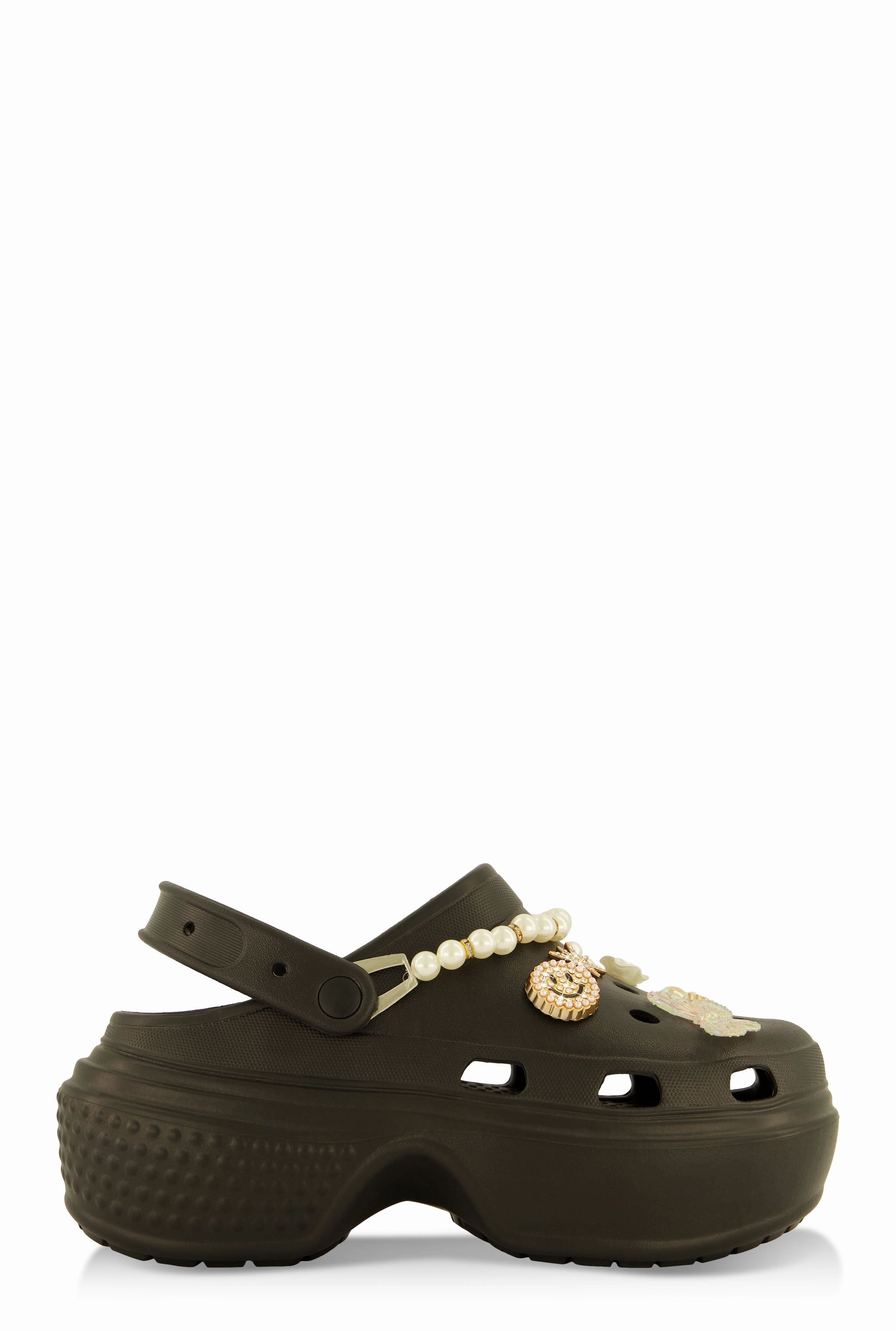 Studded Charm Platform Clogs