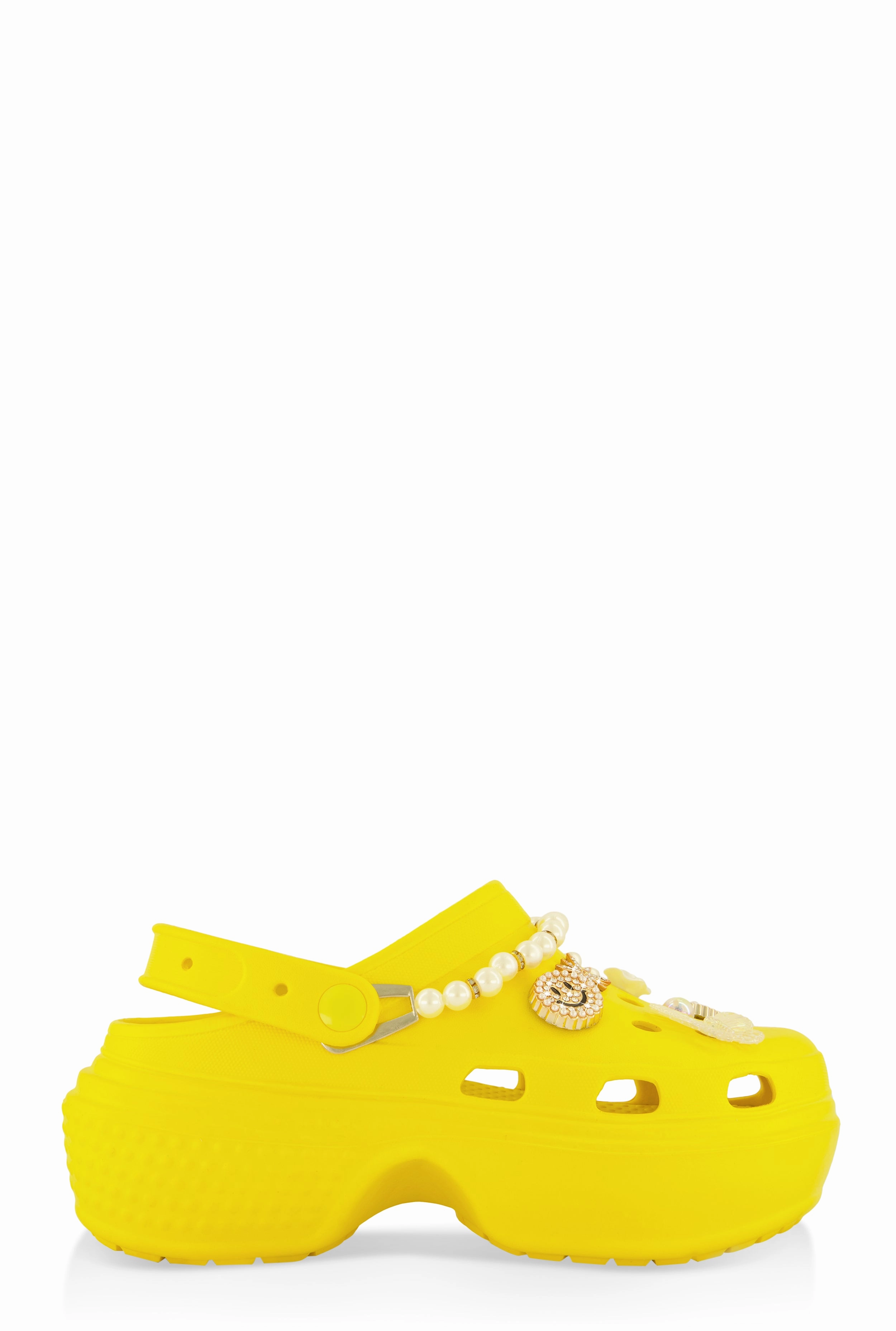 Studded Charm Platform Clogs