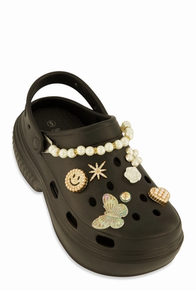 Studded Charm Platform Clogs