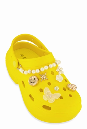 Studded Charm Platform Clogs