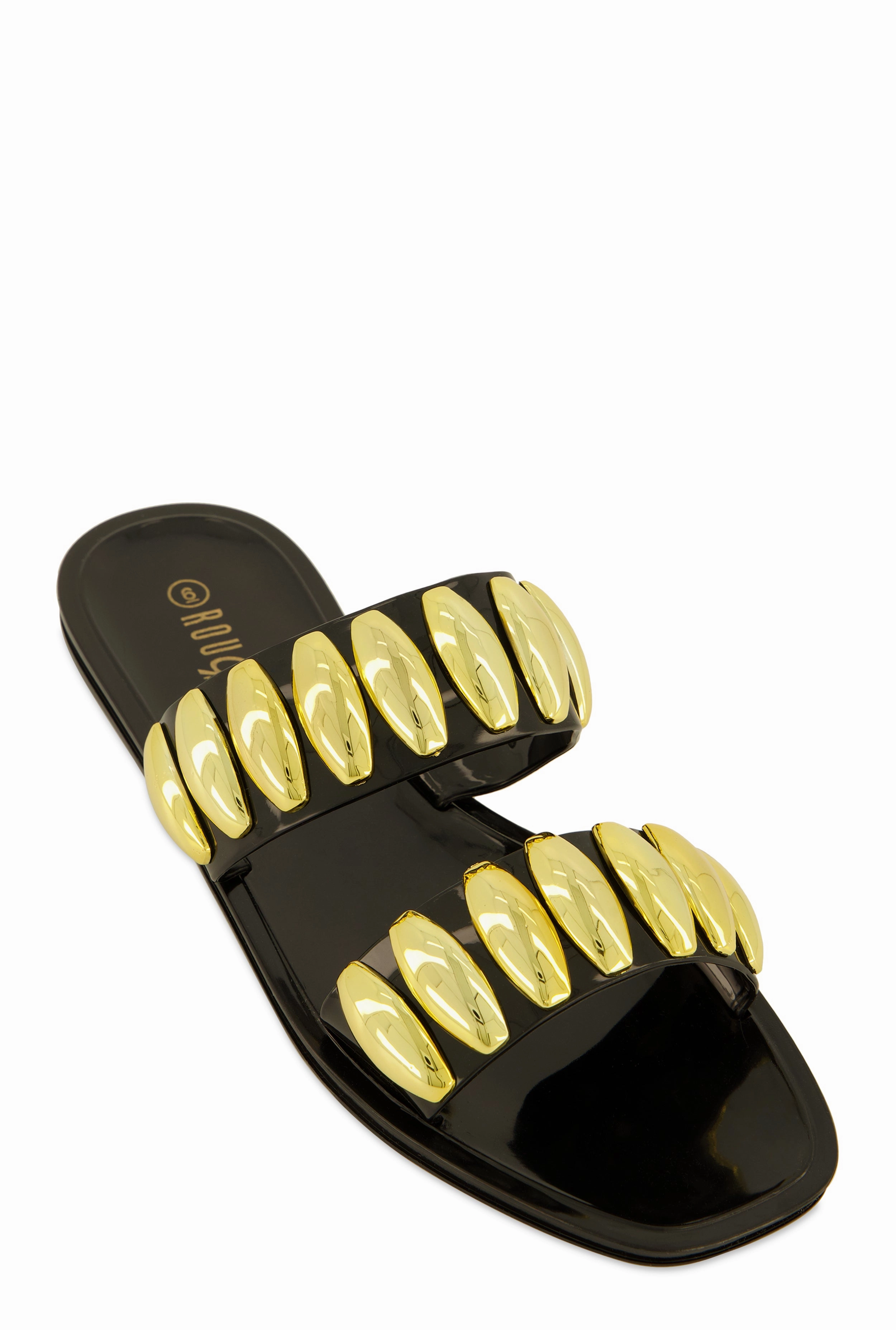 Studded Double Band Jelly Sandals