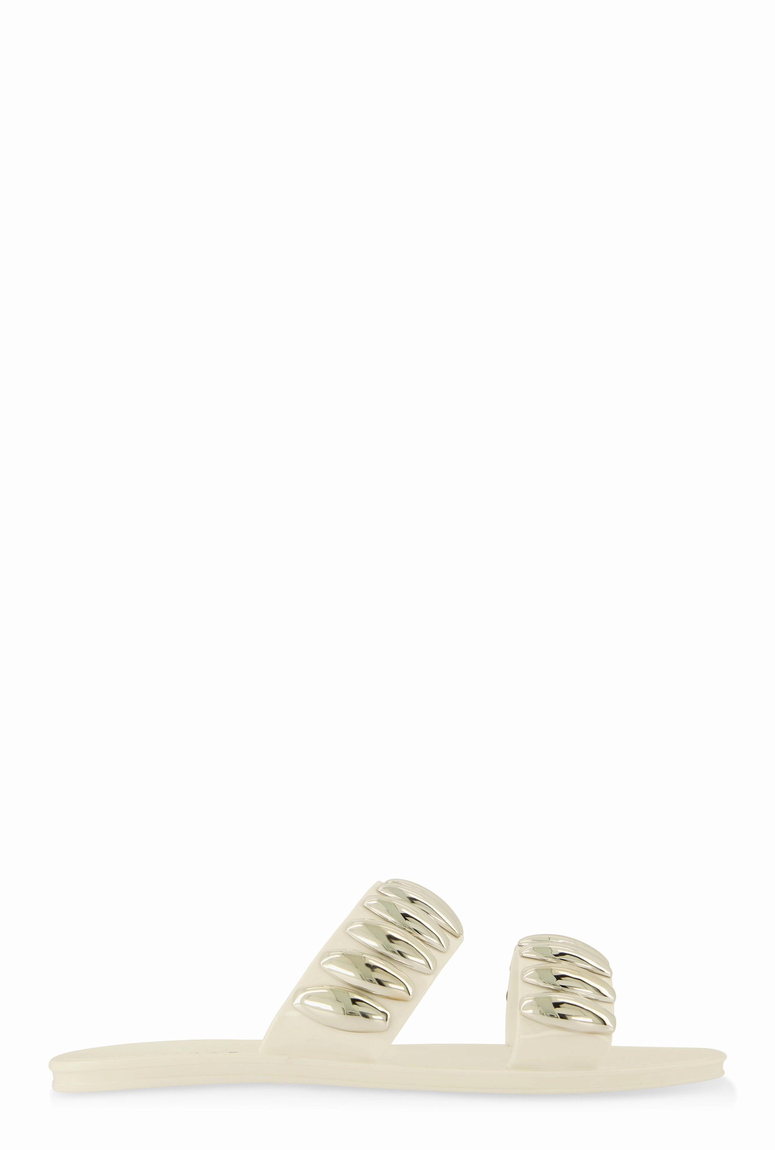 Studded Double Band Jelly Sandals