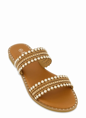 Studded Double Band Slide Sandals