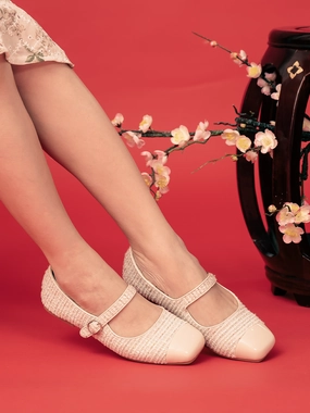 Taylor Tweed Strap Flats