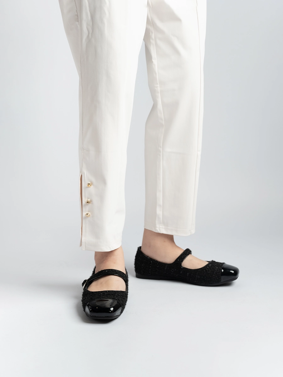 Taylor Tweed Strap Flats