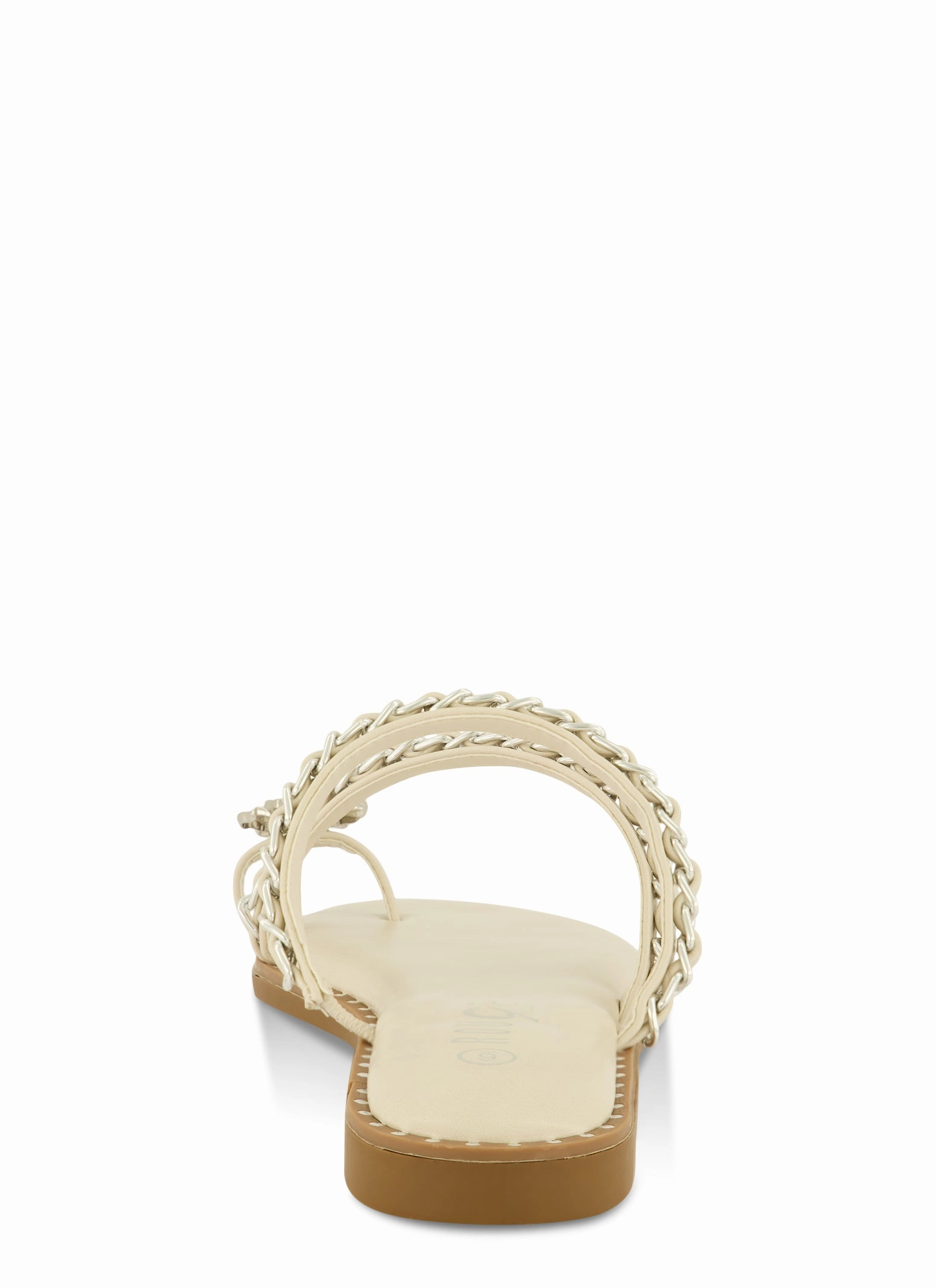 Threaded Chain Strap Toe Loop Sandals