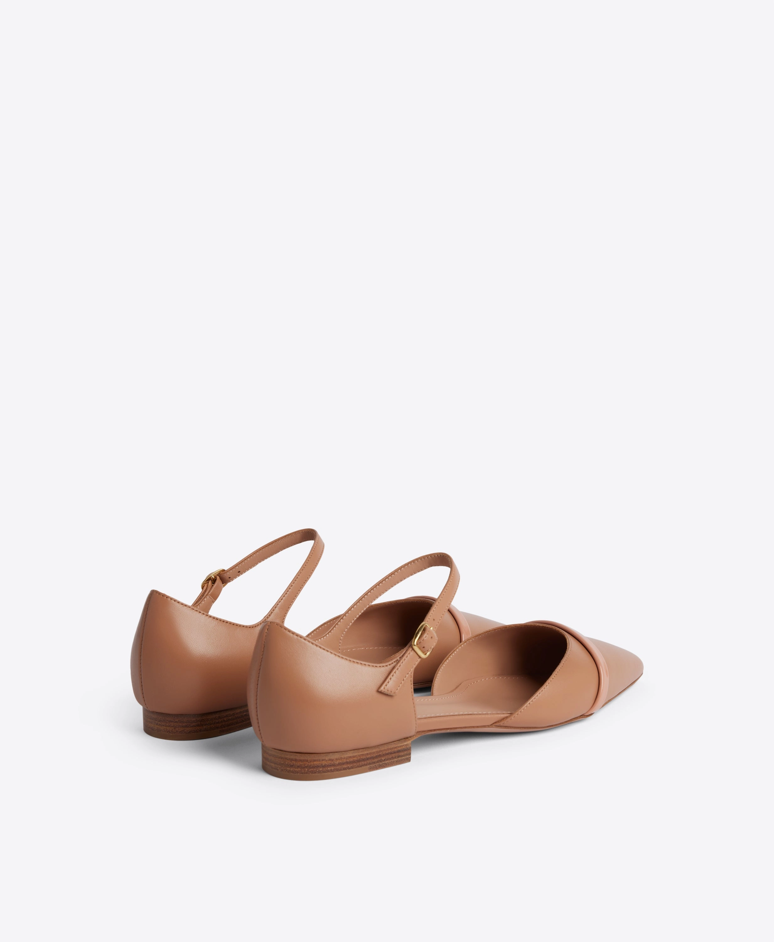 Ulla Blush Leather Flat Pumps