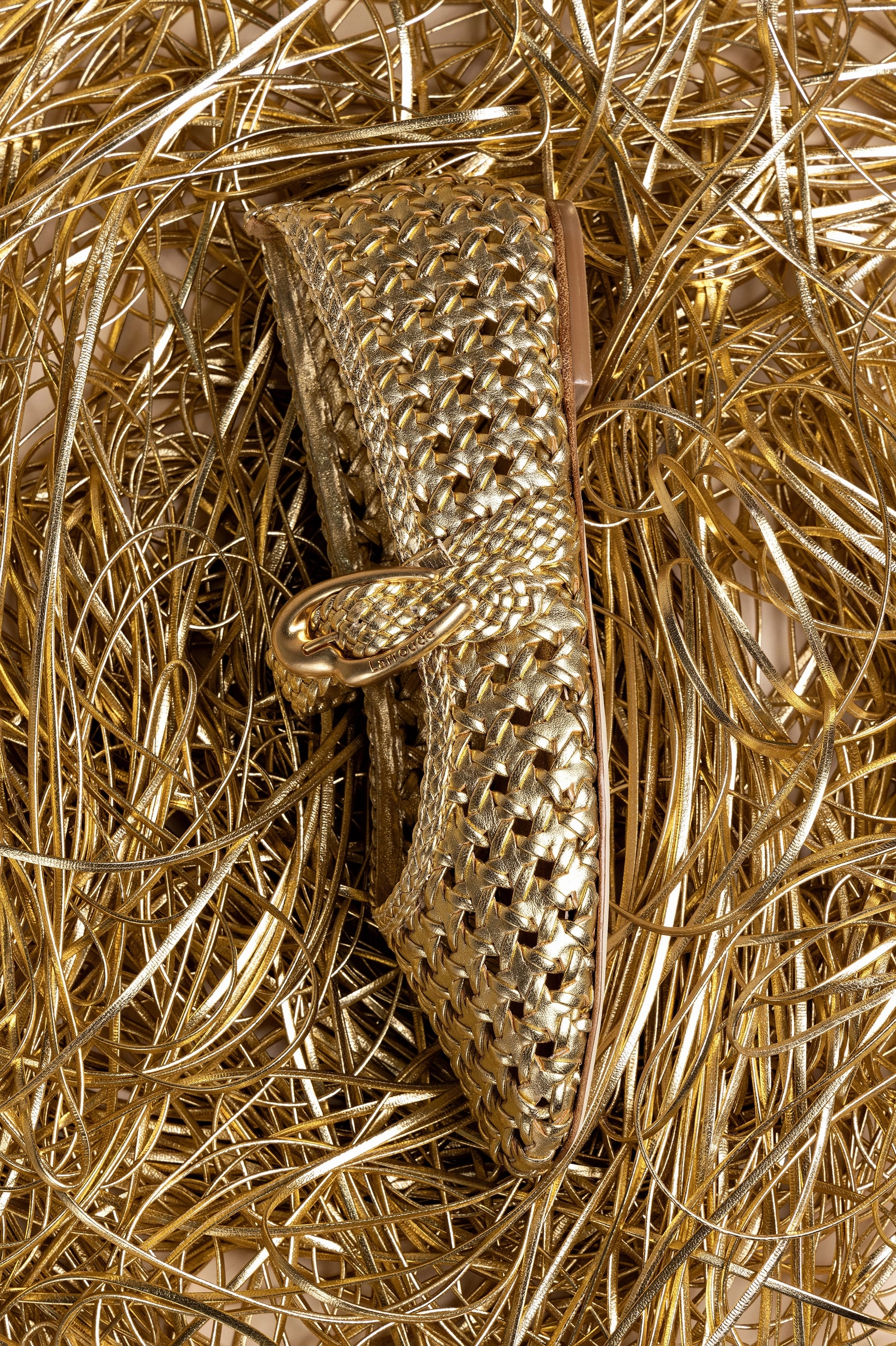 Verona New Macrame In Gold Metallic Leather