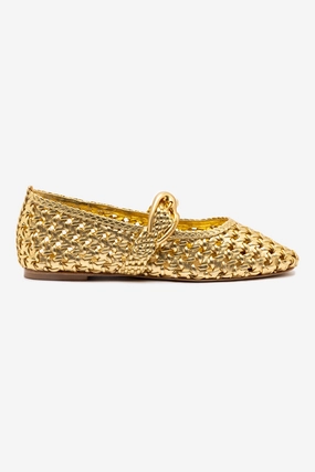 Verona New Macrame In Gold Metallic Leather