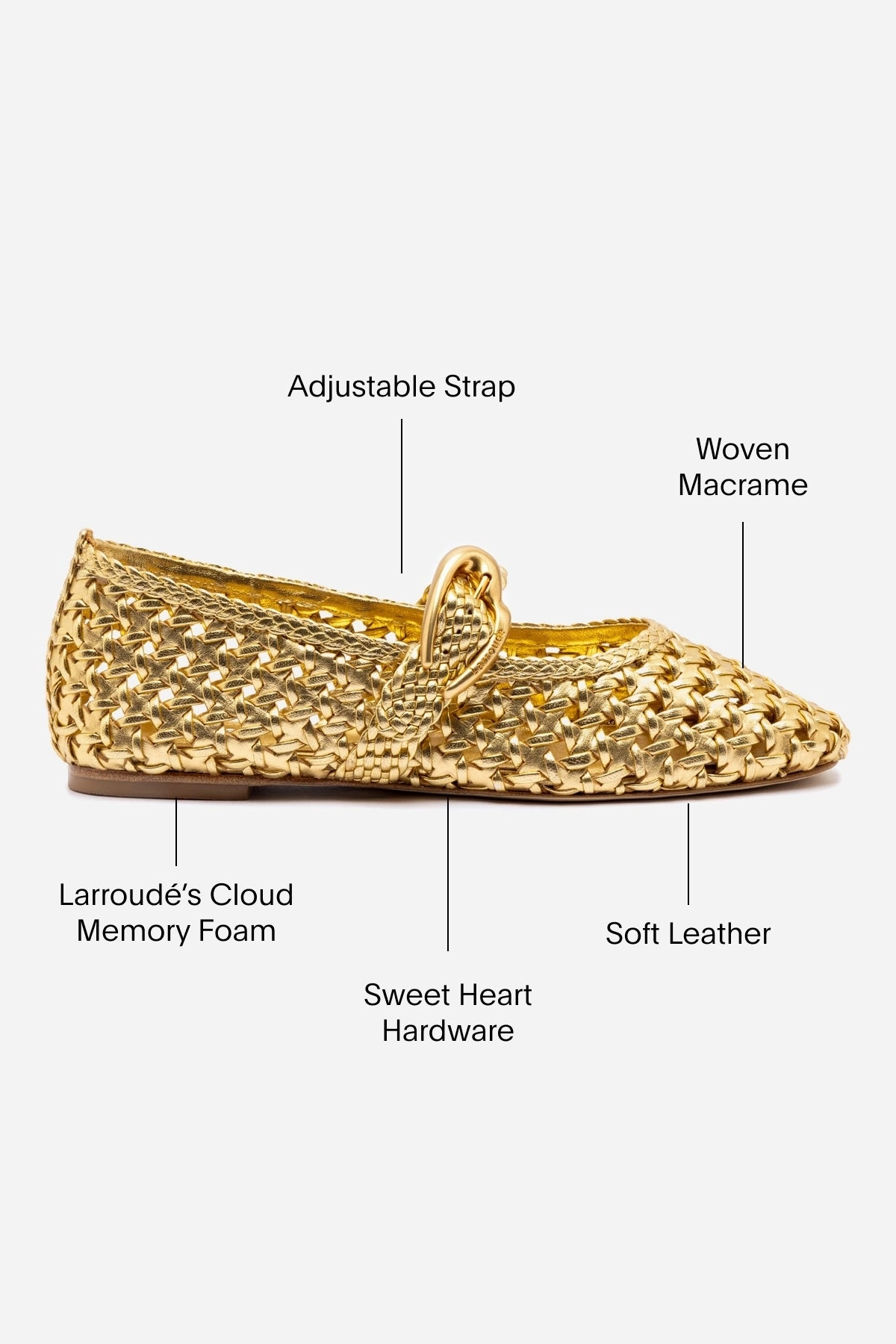 Verona New Macrame In Gold Metallic Leather