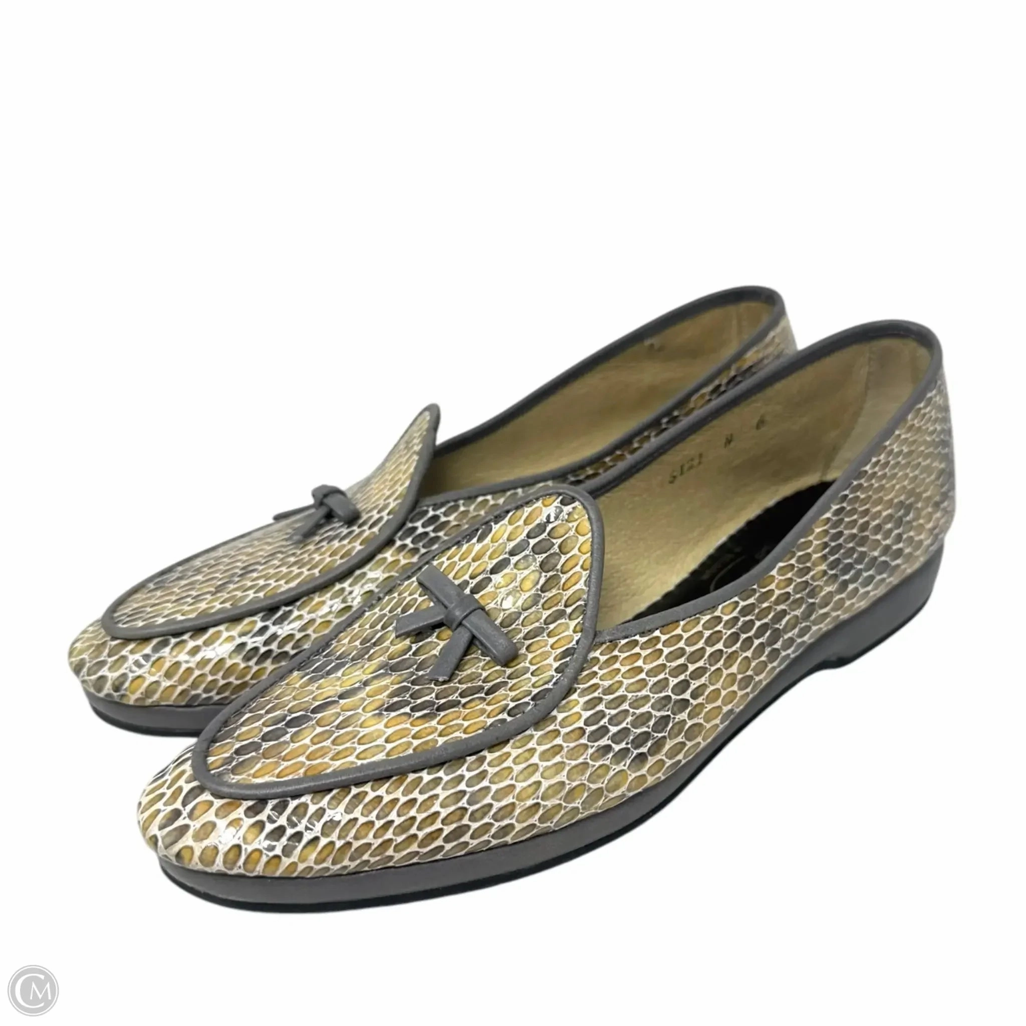 Vipera Calf Travelette Loafers By Belgian Shoes In Snakeskin Print, Size: 6