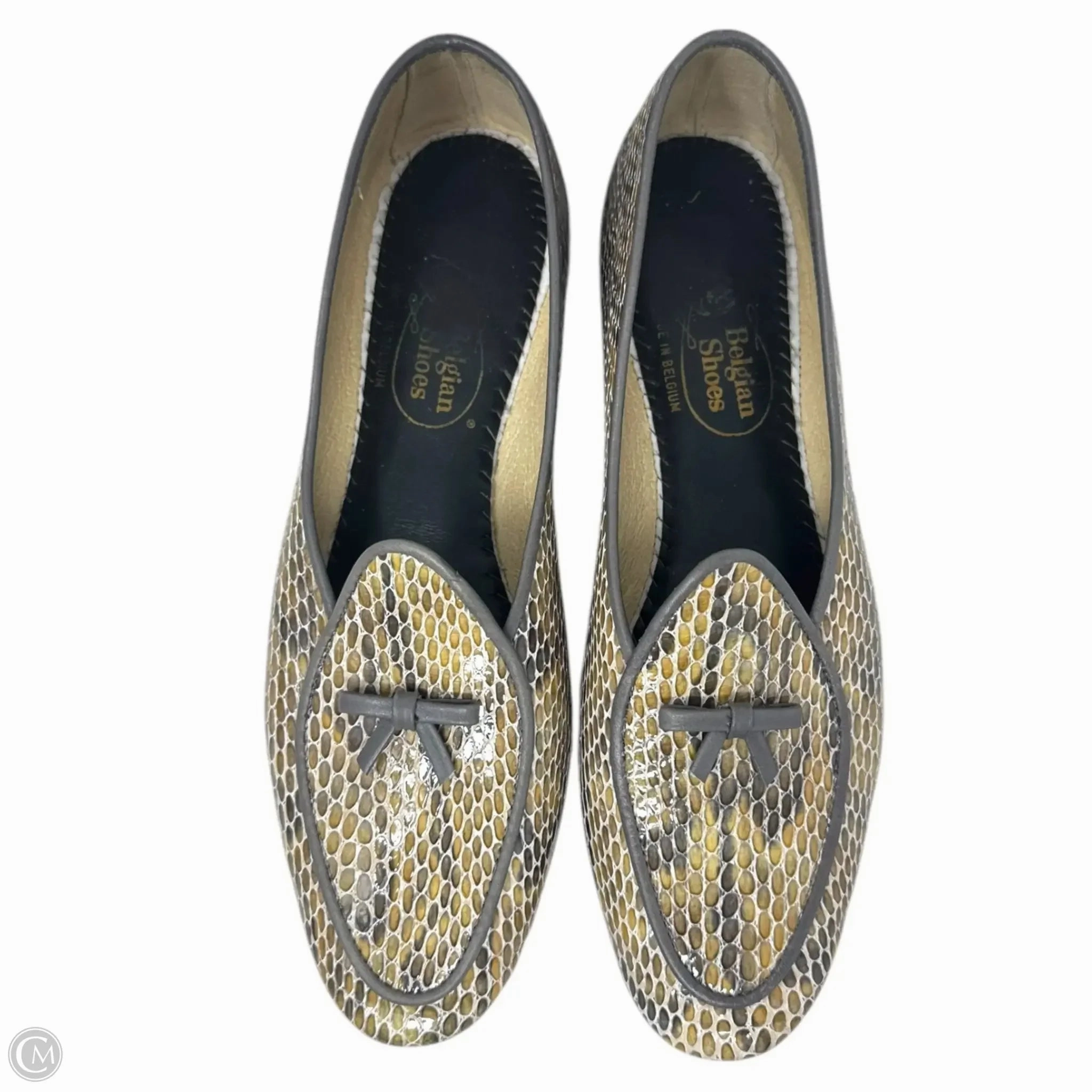 Vipera Calf Travelette Loafers By Belgian Shoes In Snakeskin Print, Size: 6