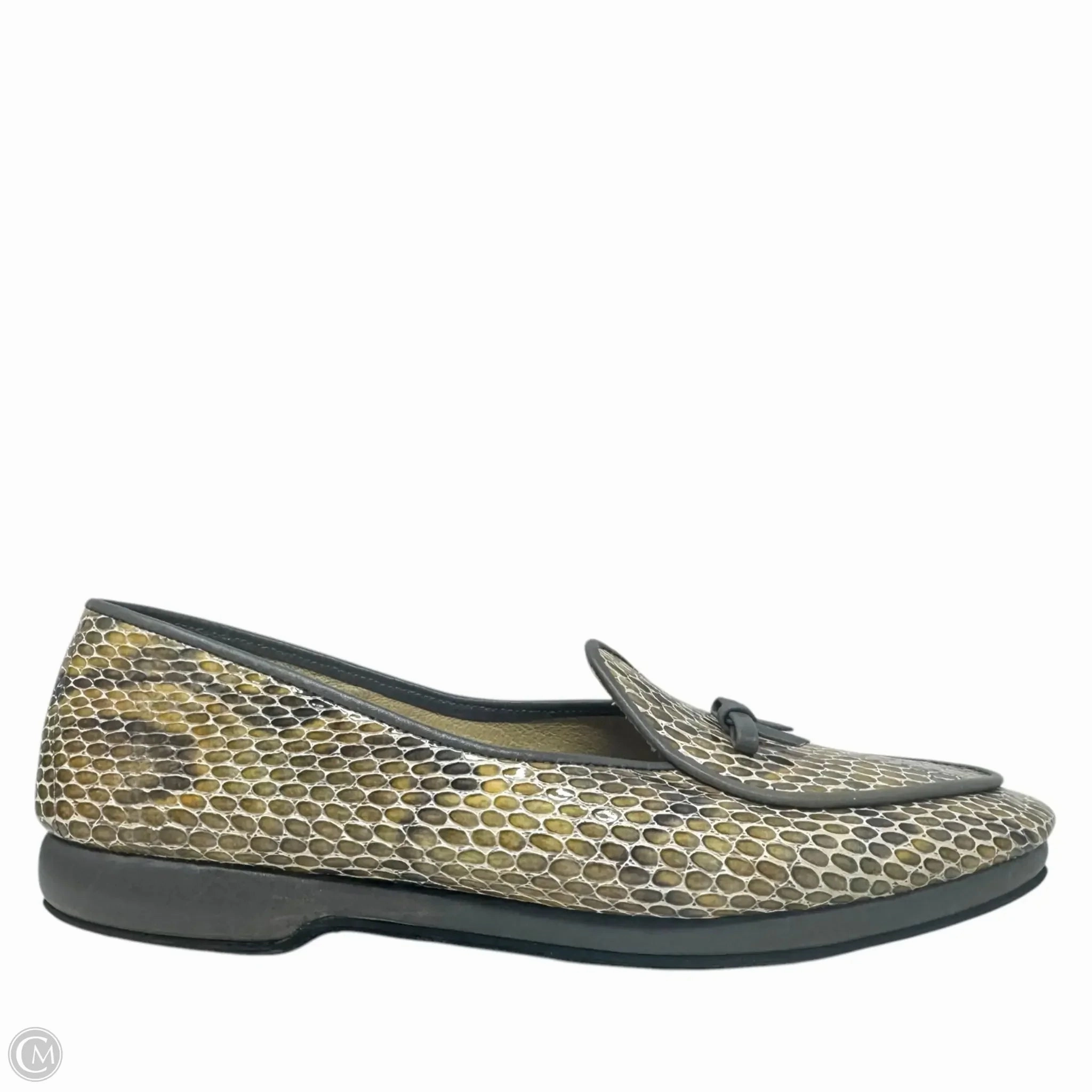 Vipera Calf Travelette Loafers By Belgian Shoes In Snakeskin Print, Size: 6