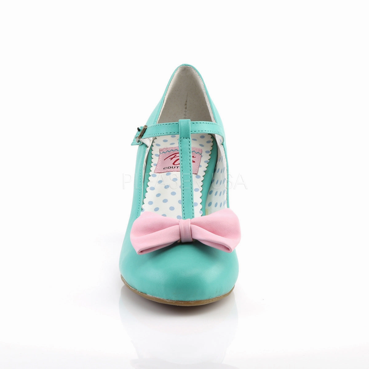 WIGGLE-50  Teal-Pink Faux Leather