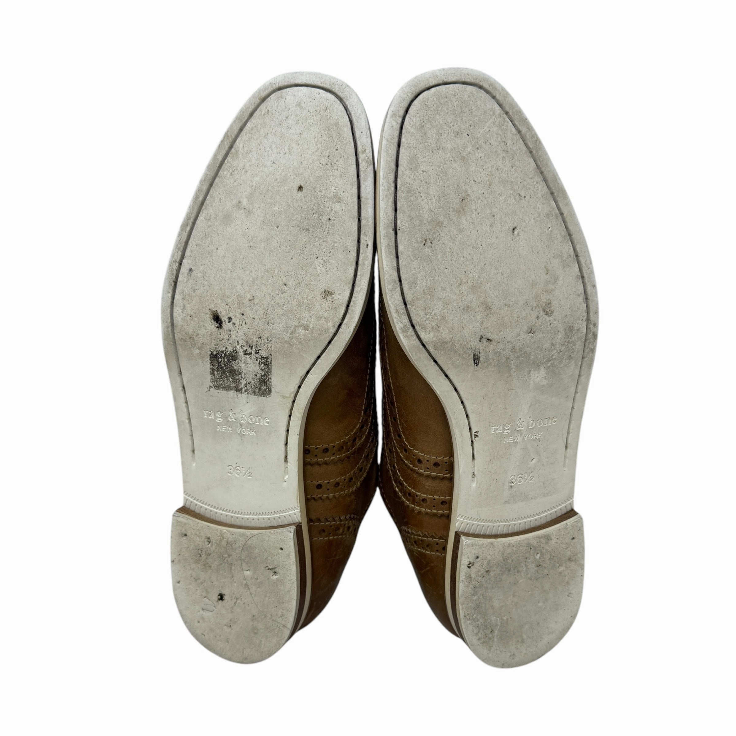 Wingtip Slip-On Brogue Oxfords By Rag And Bone In Cognac, Size: 6.5