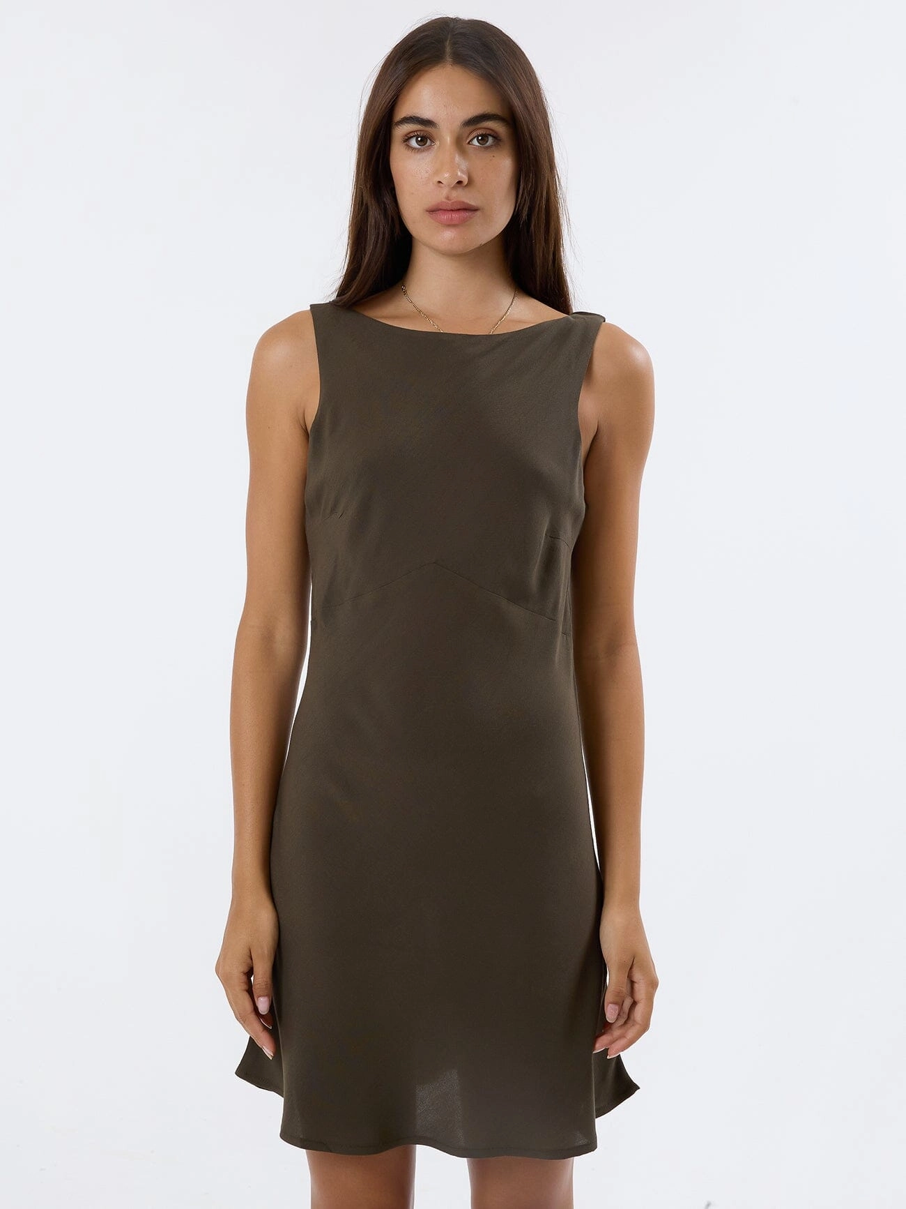 Xavier Bias Mini Dress - Tarmac