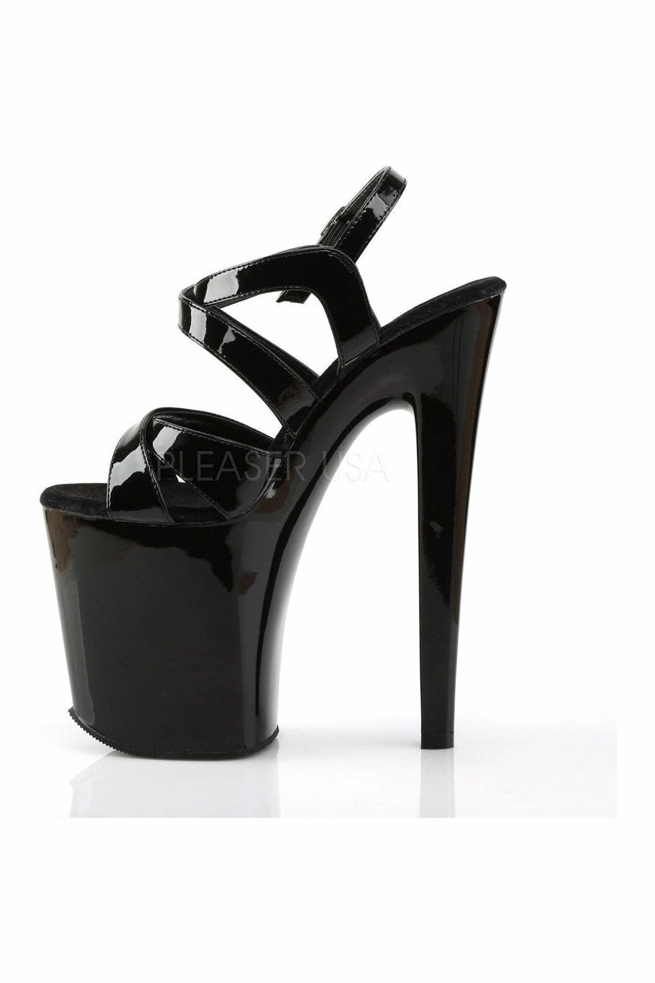XTREME-872 Platform Sandal  | Black Patent